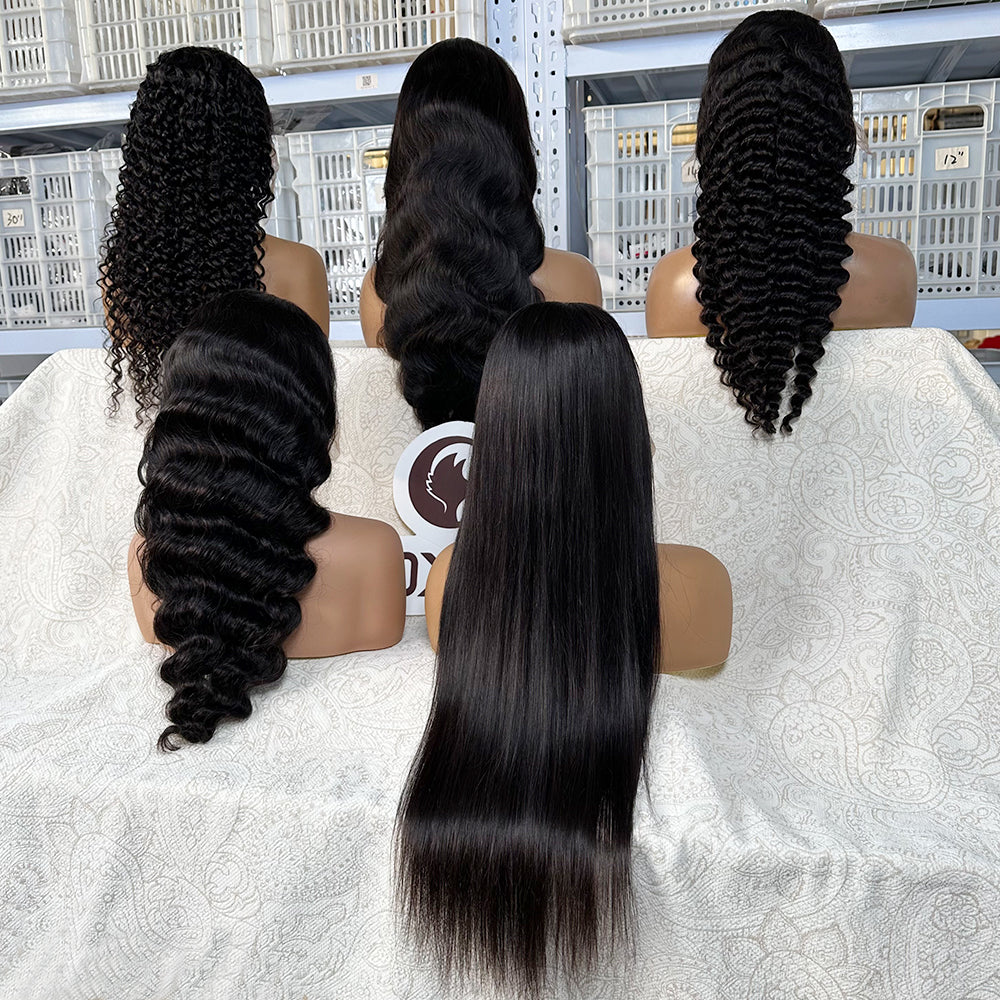 5pcs mixed texture 13x4 lace front wigs wholesale